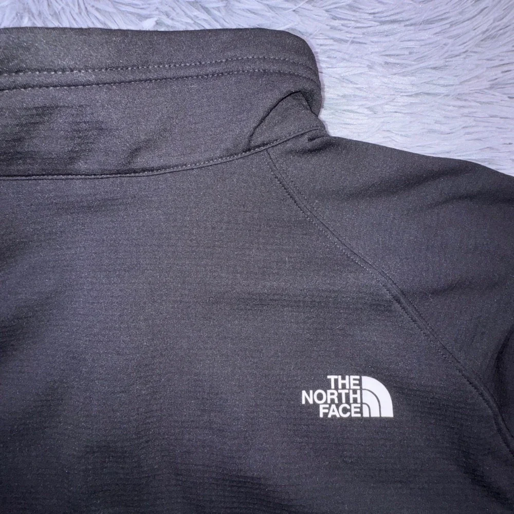 The North Face Mens XL Mountain Peaks 1/4 Zip Pullover Black Thermal Fleece logo